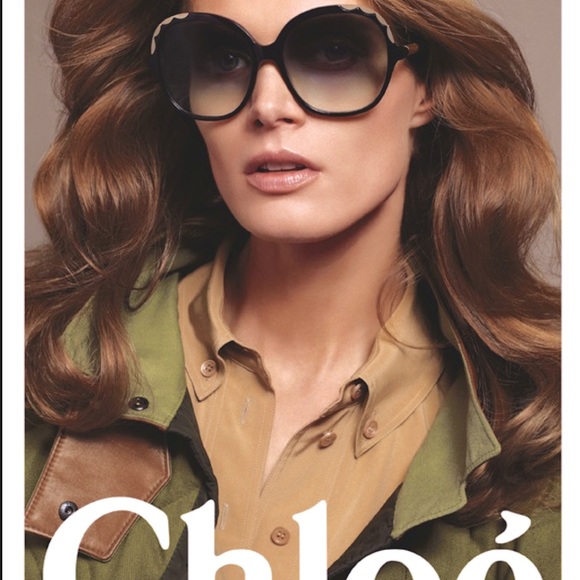 Chloe Jackie O Sunglasses Brown & Gold Scallop main image 10